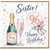 Sister 96th Birthday Card, Happy Birthday Champagne and Flowers Design
