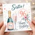 Sister 96th Birthday Card, Happy Birthday Champagne and Flowers Design