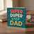 Super Duper Step Dad Card - Bright Retro Typography and Stars - Stepdad Birthday or Father's Day Greeting