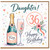 Daughter 36th Birthday Card, Happy Birthday Card with Champagne Bottle and Floral Design
