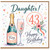 Daughter 43rd Birthday Card, Happy Birthday Champagne and Floral Design
