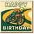 Happy Birthday Card - Retro Motorbike Rider Racing Around Bend, Bold Vintage Illustration for Bikers and Petrolheads