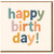 Happy Birth Day! Colourful Chunky Lettering Birthday Card - Playful Multicolour Typography on Cream Background