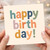Happy Birth Day! Colourful Chunky Lettering Birthday Card - Playful Multicolour Typography on Cream Background
