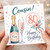 80th Birthday Cousin Card - Happy Birthday Fizz Champagne Design