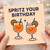 Spritz Your Birthday Card - Funny Cocktail Pun with Two Cute Orange Spritz Glasses - Birthday Card for Friends, Her or Him