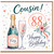 88th Birthday Card for Cousin, Happy Birthday Champagne and Floral Design
