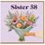 Sister 58th Birthday Card, Floral Bouquet Greeting Card