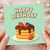 Happy Birthday Pancakes Card - Cute Pancake Stack with Candle, Chocolate & Berries - Fun Foodie Birthday Card for Him, Her, Friends or Children