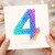 4th Birthday Card - Colourful Dots Number 4 Design - Rainbow Spots on White - Fun Kids Birthday Card for Boys or Girls