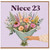 Niece 23rd Birthday Card, Floral Bouquet Card for Niece