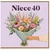Niece 40th Birthday Card, Floral Bouquet Birthday Card for Niece