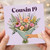 Cousin 19th Birthday Card, Floral Bouquet Design