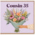 Cousin 35th Birthday Card - Floral Bouquet Design