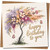 Floral Birthday Card 145mm x 145mm - Elegant Blossom Tree and Butterflies - 'Happy Birthday to You' -, Includes Kraft Envelope