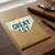 Dad Birthday Card - GREATEST DAD Retro Wavy Mint and Cream Design with Starbursts, Bold Teal Lettering