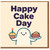 Happy Cake Day Birthday Card - Cute Ghost with Cupcake and Cake Slice - Fun Illustration for Friends, Family or Colleagues