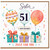 Sister 51st Birthday Card, Happy Birthday Just For You Balloon and Gifts Design