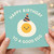 Happy Birthday to a Good Egg Card - Cute Pun with Smiling Fried Egg in Party Hat - Funny Birthday Card for Friends, Family or Colleagues