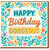 Happy Birthday Gorgeous Card - Colourful Floral Border, Hand-Lettered Typography - Cute Birthday Card for Her, Girlfriend, Wife or Friend