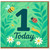 1st Birthday Card - '1 Today' Cute Garden Bugs Design with Bee, Ladybird and Caterpillar - Gender Neutral Kids Birthday