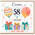 Cousin 58th Birthday Card, Happy Birthday Just For You Balloon Gift Design
