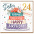 Sister 24th Birthday Card, Lovely Floral Cake Happy Birthday Card With Love