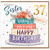 Sister 37th Birthday Card, Lovely Happy Birthday Cake and Flowers Design