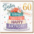 Sister 60th Birthday Card, Lovely Floral Cake Birthday Card With Love