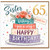 65th Birthday Card for Sister, Lovely Sister Happy Birthday Card with Floral Cake Design