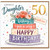 Daughter 50th Birthday Card, Lovely Floral Cake Design with Happy Birthday Message