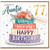77th Birthday Card for Auntie, Lovely Auntie Birthday Card with Flowers and Cake
