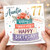 77th Birthday Card for Auntie, Lovely Auntie Birthday Card with Flowers and Cake