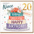 Niece 20th Birthday Card, Lovely Niece Birthday Card