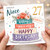 27th Birthday Card for Niece, Lovely Niece Birthday Card with Floral Cake Design