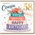 Cousin 58th Birthday Card, Lovely With Love Happy Birthday Cake Design