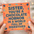 Funny Sister Birthday Card - You’re a Chocolate Hobnob in a World Full of Digestives - Bright Confetti Design