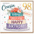 98th Birthday Card for Cousin, Lovely With Love Cake Design
