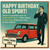 Old Sport Birthday Card for Him - Retro mini car and dapper gent on Kings Road SW3, funny vintage style greeting