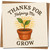 Thank You Card - Thanks for Helping Me Grow - Plant Pot Sprout Illustration - 145mm x 145mm - Appreciation Card for Teacher, Mentor, Mum or Dad - Kraft, Includes Kraft Envelope