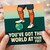 Football Congratulations Card - You’ve Got the World at Your Feet - Motivational Sports Design for Graduation, New Job or Exam Success