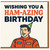 Funny Birthday Card - 'Wishing You A HAM-AZING Birthday' Pun with Party Hat Illustration, Humorous Card for Friends and Family