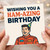 Funny Birthday Card - 'Wishing You A HAM-AZING Birthday' Pun with Party Hat Illustration, Humorous Card for Friends and Family