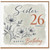 Sister 26th Birthday Card, Happy Birthday Floral Card for Sister