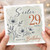 Sister 29th Birthday Card, Happy Birthday Floral Card