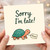 Belated Birthday Card - Sorry I'm Late Tortoise - Cute Funny Apology Card for Friends, Family, Him or Her