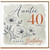 Auntie 40th Birthday Card, Happy Birthday Floral Card