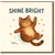 Shine Bright Cat Congratulations Card - Cute Tabby with Stars - Encouragement for Graduation, Exams, New Job or Achievement