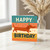 Happy Birthday Card - Cute Dachshund Dog with Party Hat and Confetti - Fun Colourful Stripes Design for Dog Lovers, Friends and Family