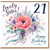 21st Birthday Card for Sister, Lovely Sister Happy Birthday Floral Card